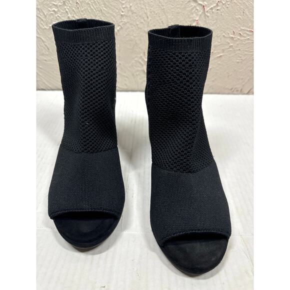 Eileen Fisher Margate Open Toe Block Heel Bootie Pull On Comfort Casual Size 6 - Picture 1 of 5